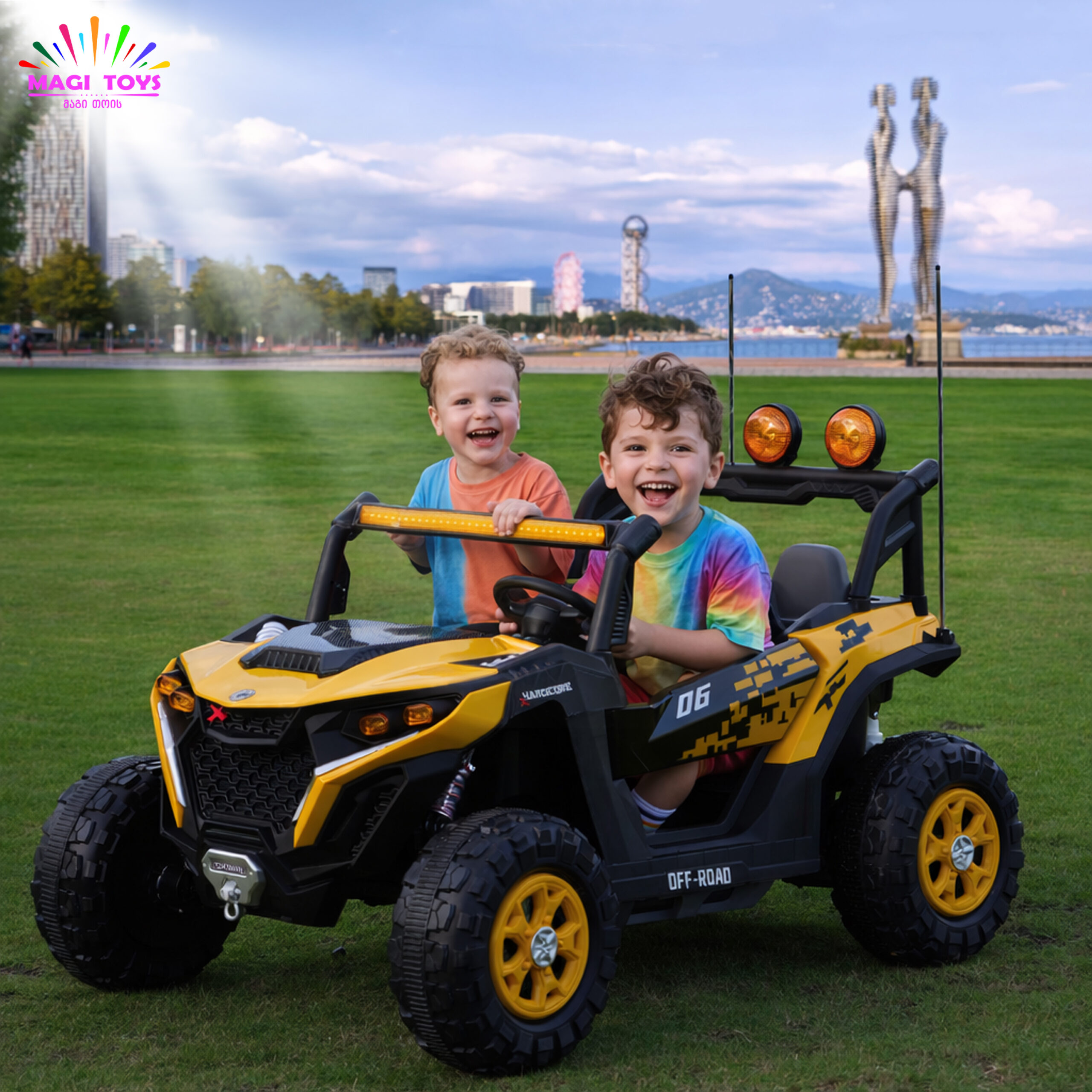 კაუჩუკის საბურავებით/ტყავის სავარძლით/2 ადგილიანი - Image 3