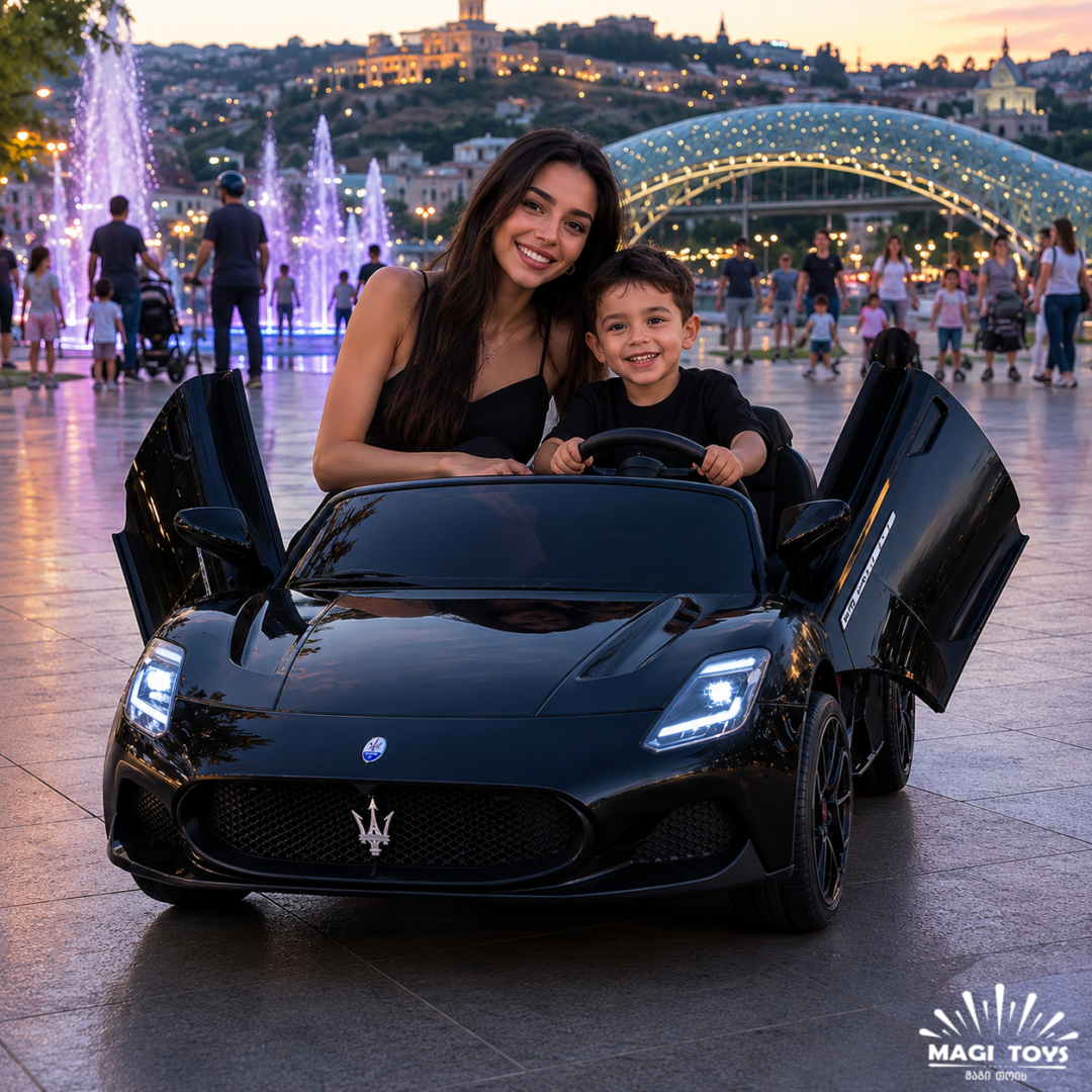 MASERATI 2 ადგილიანი/კაუჩუკის საბურავებით/ტყავის სავარძლით