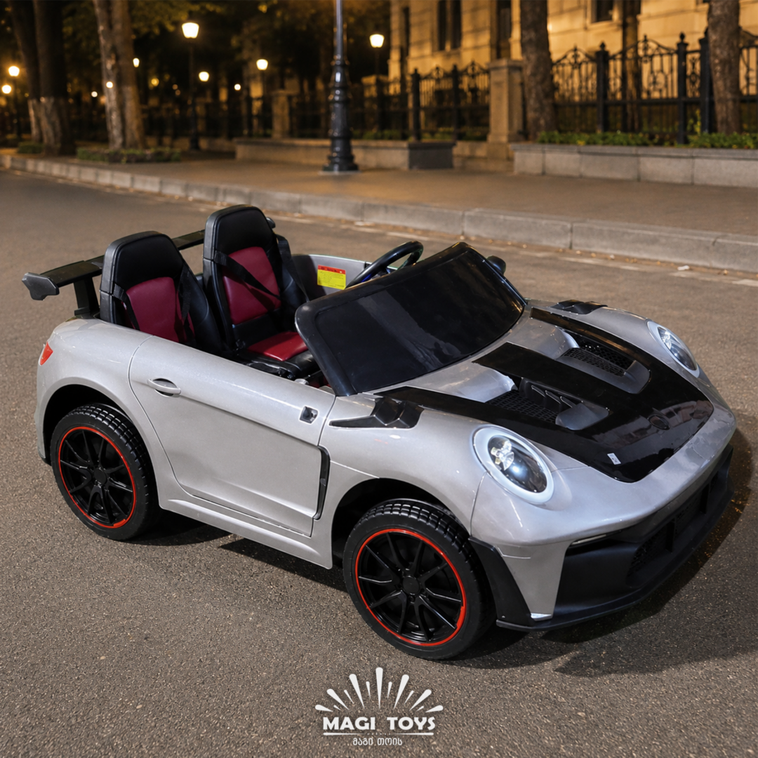 PORSCHE-D918-2 ადგილიანი/კაუჩუკის საბურავებით/ტყავის სავარძლით.