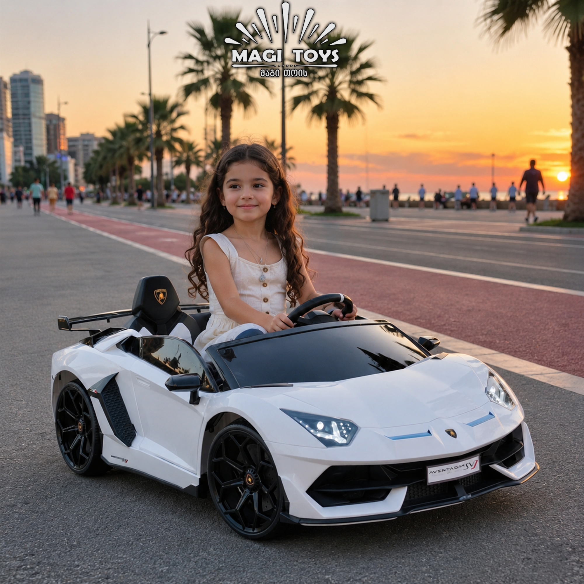 LAMBORGHINI HL-328 კაუჩუკის საბურავებით/ტყავის სავარძლით