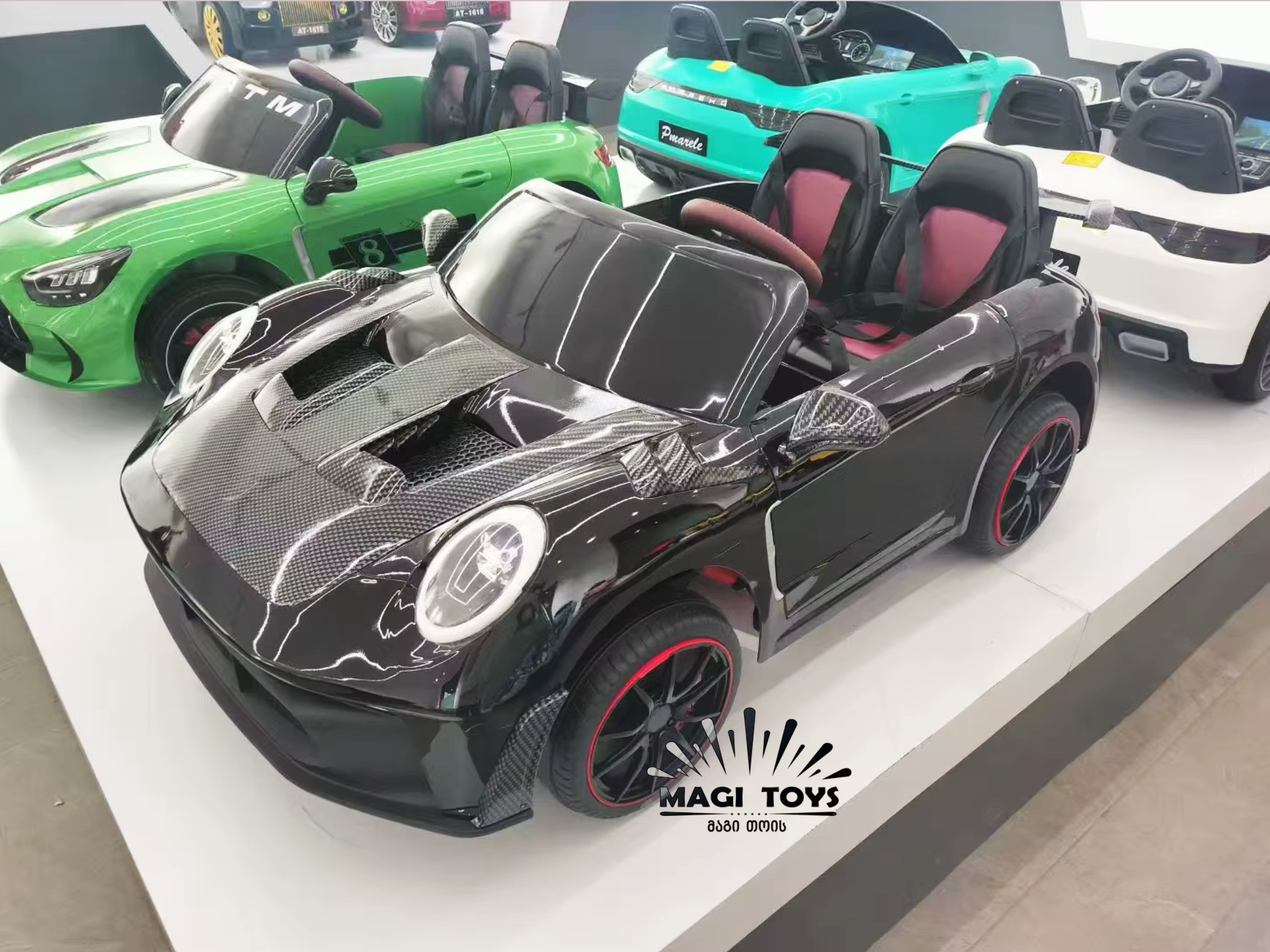 PORSCHE-D918-2 ადგილიანი/კაუჩუკის საბურავებით/ტყავის სავარძლით. - Image 2