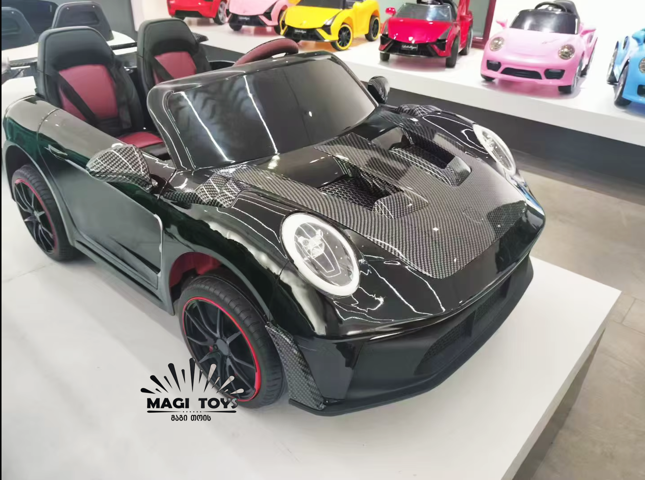 PORSCHE-D918-2 ადგილიანი/კაუჩუკის საბურავებით/ტყავის სავარძლით. - Image 3