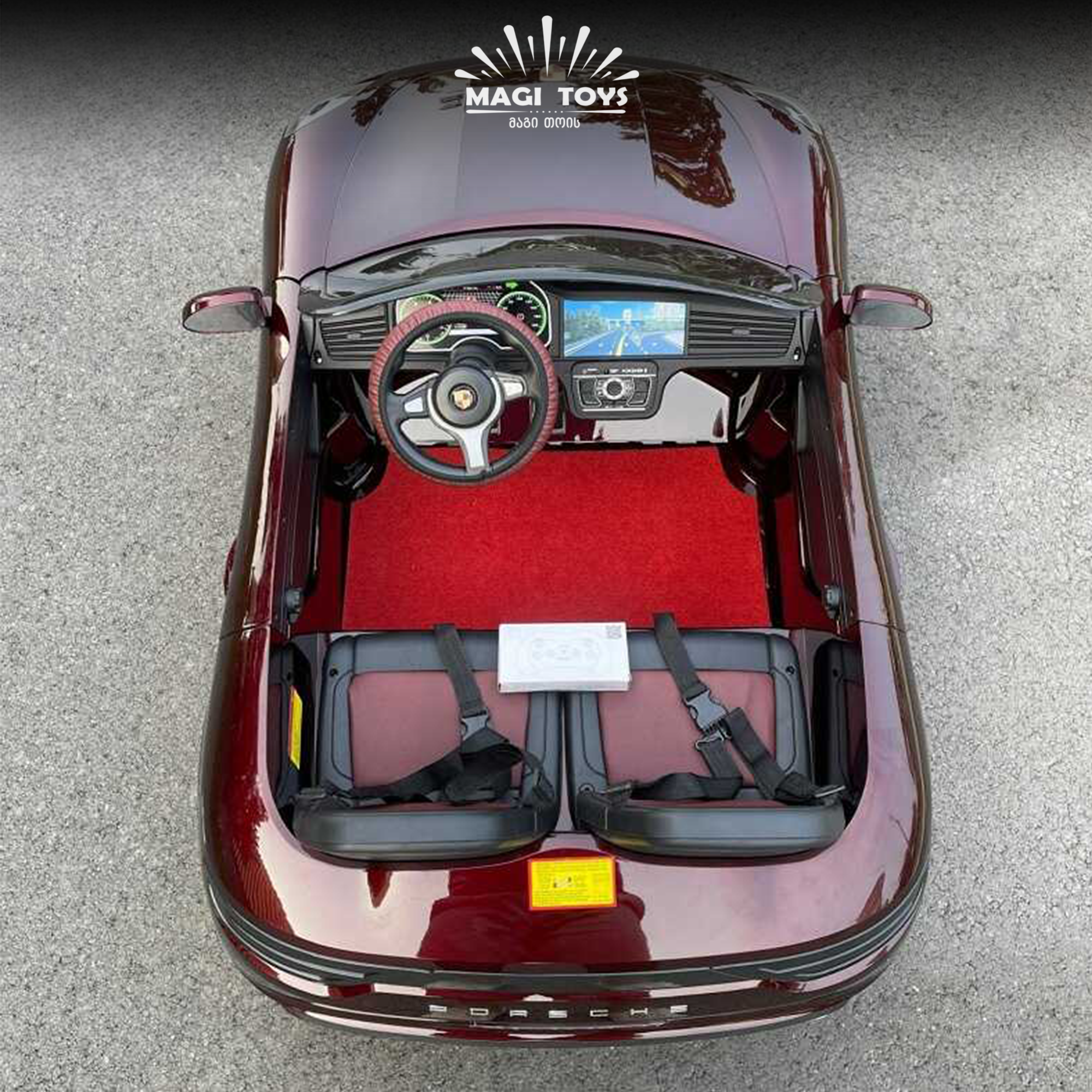 PORSCHE-AT1719/2 ადგილიანი/კაუჩუკის საბურავებით/ტყავის სავარძლით - Image 5
