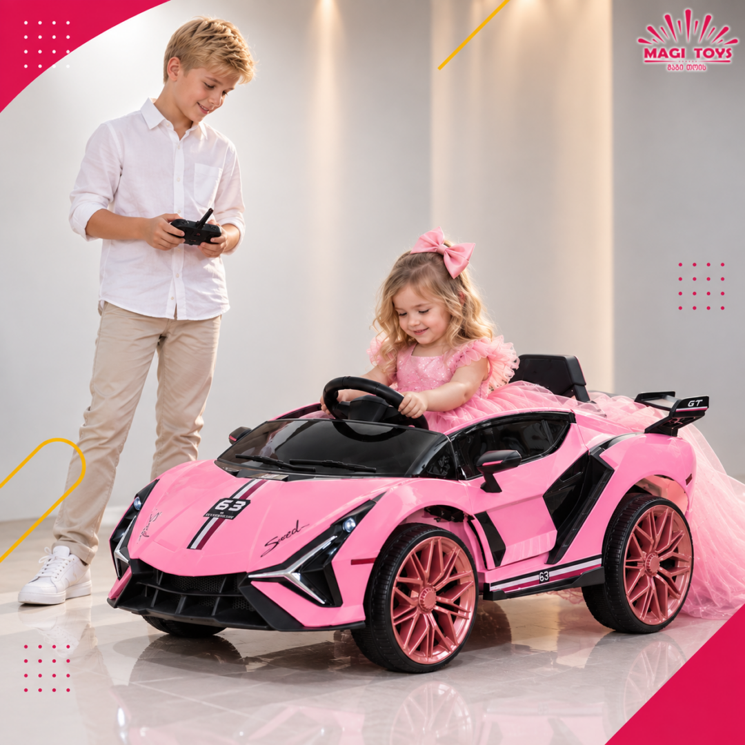 LAMBORGHINE-7188L კაუჩუკის საბურავებით/ტყავის სავაძლით